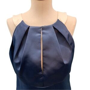 ALFRED SUNG Blue Halter Sheath Midi Dress - Size 10